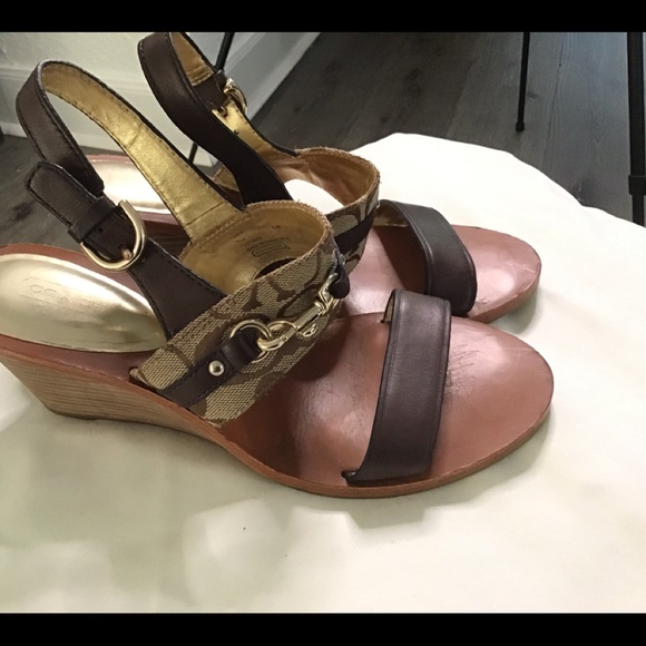 Coach Wedge Sandals Sz 8 1/2 - Picture 7 of 8